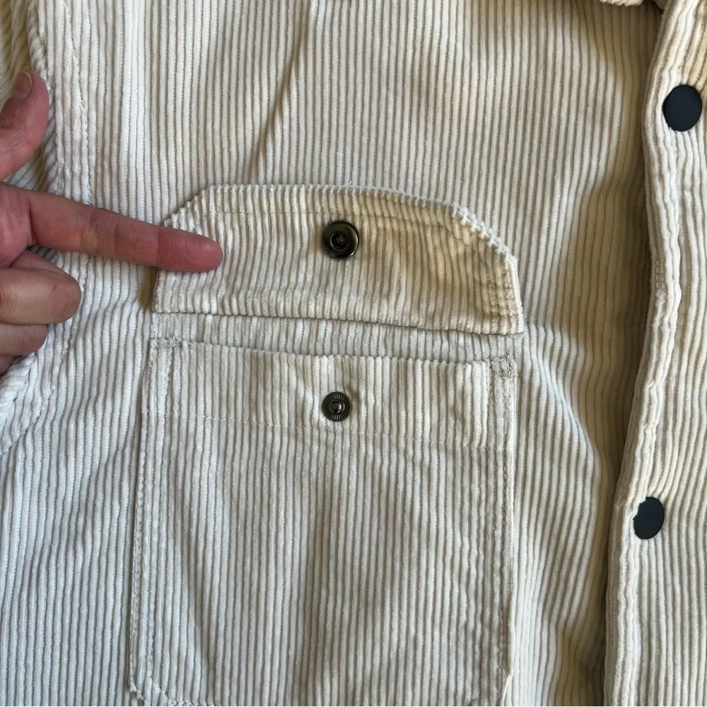 H&M Men's Beige Corduroy Shirt Jacket - Picture 3 of 6
